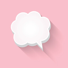 White paper speech bubble on pink background