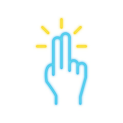 2 finger tap neon icon
