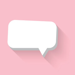 Fototapeta premium White paper speech bubble on pink background