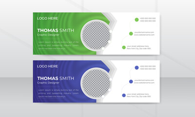 Corporate, Modern & Professional Email Signature or email footer, Personal Facebook cover photo design template