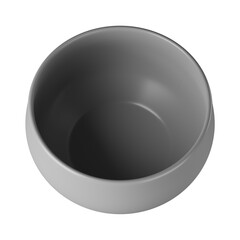 white bowl isolated on alpha background 3D rendering