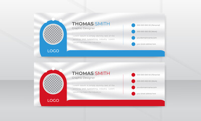 Corporate, Modern & Professional Email Signature template or personal Facebook photo design with creative round shape