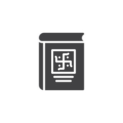 Buddhism religion book vector icon