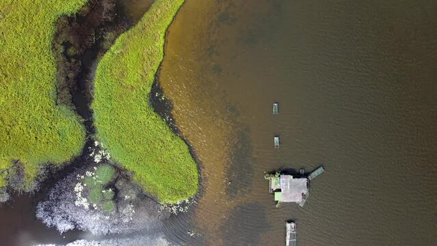 Vue a&eacute;rienne, R&eacute;serve naturelle, lac, &eacute;tang