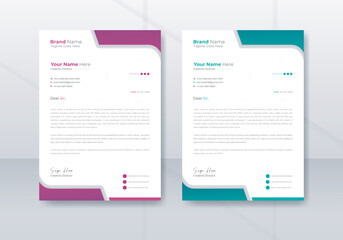 Modern Creative & Clean business style letterhead template for professional use. set to print with vector and illustration.