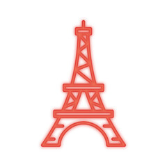 eiffel tower neon icon