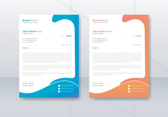 Abstract Letterhead Design Templates for business letters. set to print with vector and illustration.
