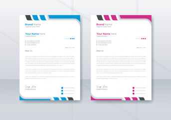 Professional letterhead template design for business projects. set to print with vector and illustration.