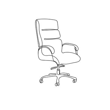 recommend clip art: One continuous line drawing of a work chair .simple work chair line art