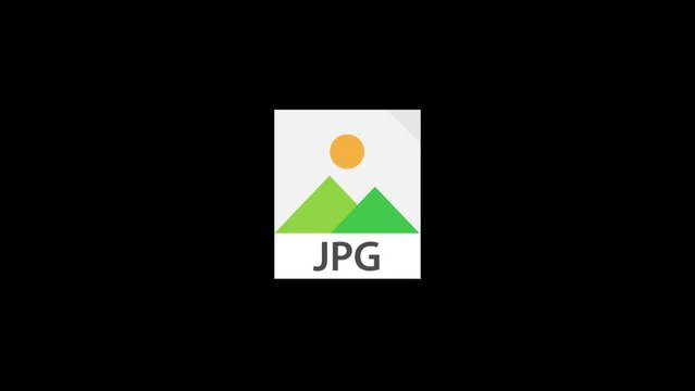 Animated JPG image icon created in flat design style.
