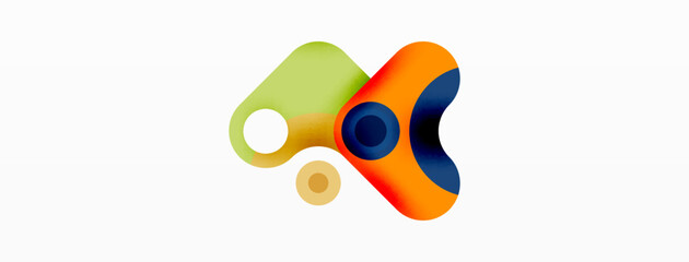 Creative geometric wallpaper. Minimal bubble arrow and circle abstract background. Techno business template for wallpaper, banner, background or landing