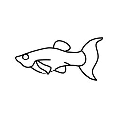 molly fish line icon vector illustration