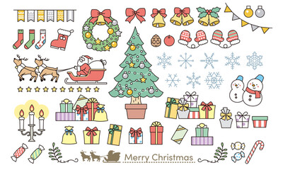 クリスマス　アイコン　イラストセット