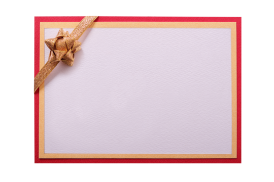 Party birthday invitation invite card gold bow decoration isolated transparent background photo PNG file - Powered by Adobe