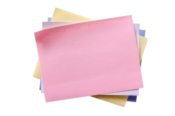 Several sticky post it note pink oblong different colors isolated transparent background photo PNG file