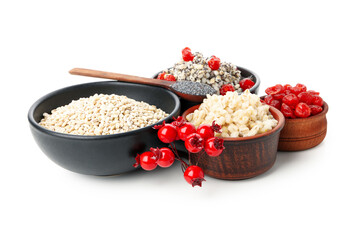 Concept of Orthodox Christmas food, Kutya, isolated on white background