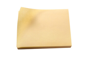 Yellow sticky post it note pad isolated transparent background photo PNG file
