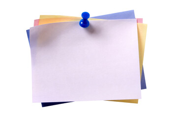 Various colors white sticky post it note pushpin isolated transparent background photo PNG file