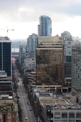 Fototapeta premium Aerial City Urban Buildings Skyline Daytime Clear city streets 