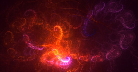 3D rendering abstract colorful fractal light background