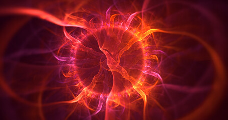 3D rendering abstract multicolor fractal light background