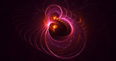 3D rendering abstract colorful fractal light background