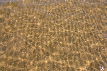 Fototapeta na wymiar Sea wave on the sandy shore. Relax summer vacation concept
