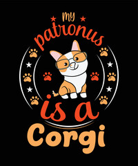 my patronus is a corgi t shirt design