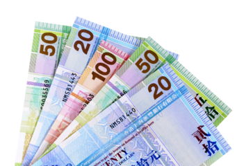 Hong Kong Dollars fan selection various isolated transparent background photo PNG file