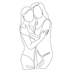 Minimalist Monoline Lineart Women Illustration