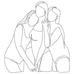 Minimalist Monoline Lineart Women Illustration