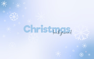 Naklejka na ściany i meble Pastel Christmas background. Vector background with blue gradient and snowflakes for advertisement or announcement. 