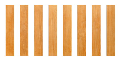 Rustic plank of teak wood isolated on transparent background for for vintage design purpose