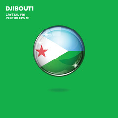 Djibouti Flag 3D Buttons