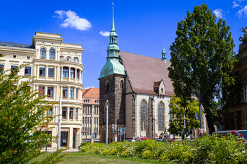Gorlitz town center. its churches and towers, around the post square.