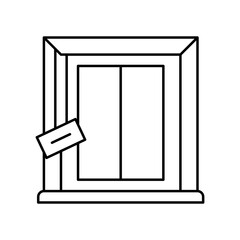 slope window putty line icon vector illustration