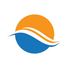 wave water logo vector template