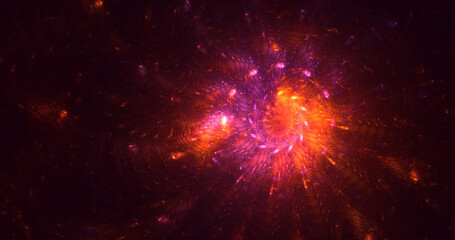 3D rendering abstract colorful fractal light background