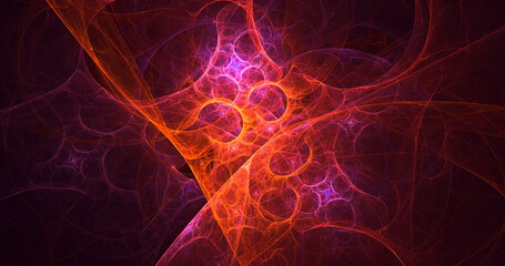 3D rendering abstract colorful fractal light background