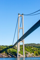 Suspension bridge over a norwegian fjord