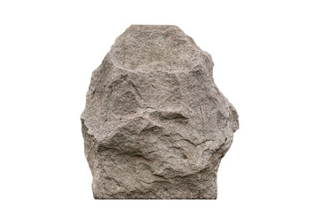 Big stone granite block isolated on white background. © Viacheslav
