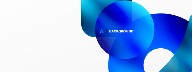 Metallic shiny geometric surfaces, round shapes and circles. Digital web futuristic template for wallpaper, banner, background, card, book Illustration, landing page