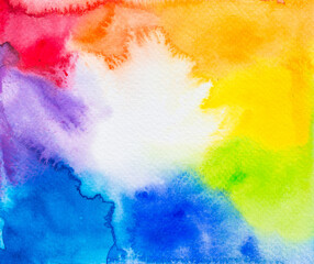 Abstract Hand painted Watercolor Colorful wet on white paper. texture for creative wallpaper or design art work. Background for add text message. Pastel colors