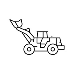 loader construction car vehicle line icon vector illustration