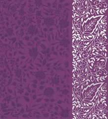 wedding card design, traditional paisley floral pattern , royal India	