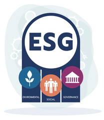 ESG concept of environmental, social and governance in sustainable and ethical business, vector illustration
