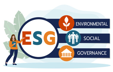 ESG concept of environmental, social and governance in sustainable and ethical business, vector illustration
