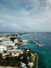 Fototapeta na wymiar Majuro atoll and Majuro town in Marshall islands