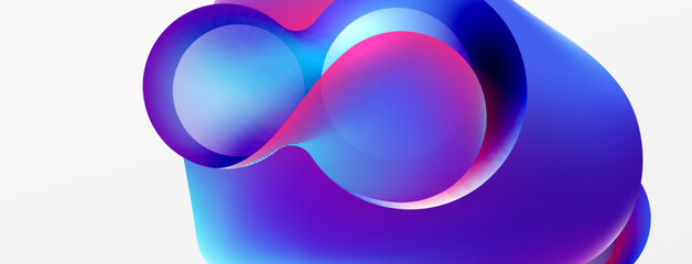 Fluid abstract background. Liquid color gradients composition. Round shapes and circle flowing design for wallpaper, banner, background or landing