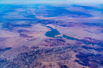 Aerial view of Lake Havasu in Arizona
